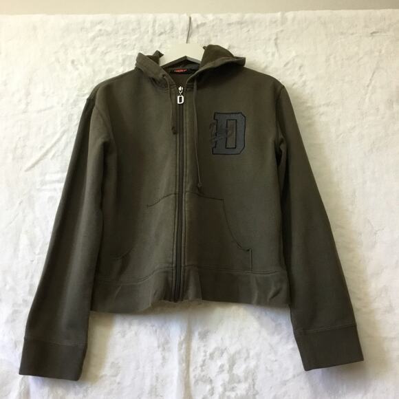 Dkny Tops - DKNY Olive Full-Zip Hoodie